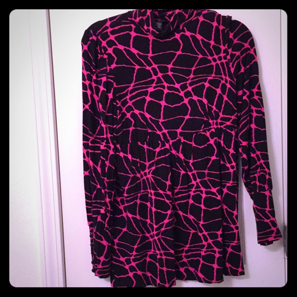 INC pink & black blouse